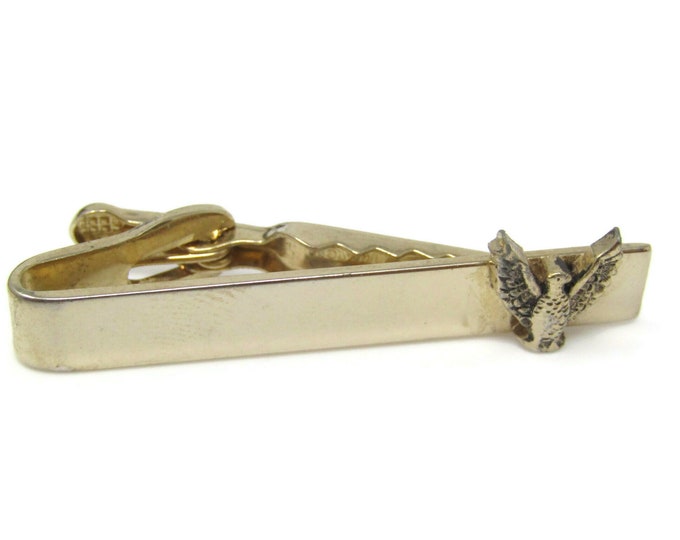 Eagle Bird Tie Clip Bar Gold Tone Vintage Men's Jewelry Nice Design
