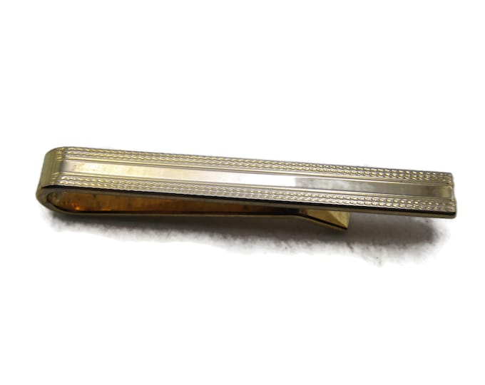 Dot Textured Classic Modernist Tie Bar Tie Clip Men's Jewelry Gold Tone