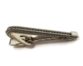 Barrette De Cravate Vintage - Clip à Cravate Ton Argenté - Occasion