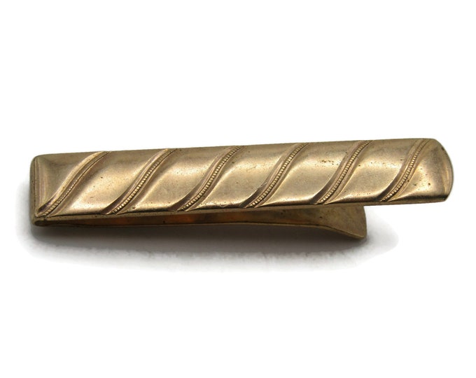 Diagonal Lines Tie Bar Tie Clip Men's Jewelry Gold Tone