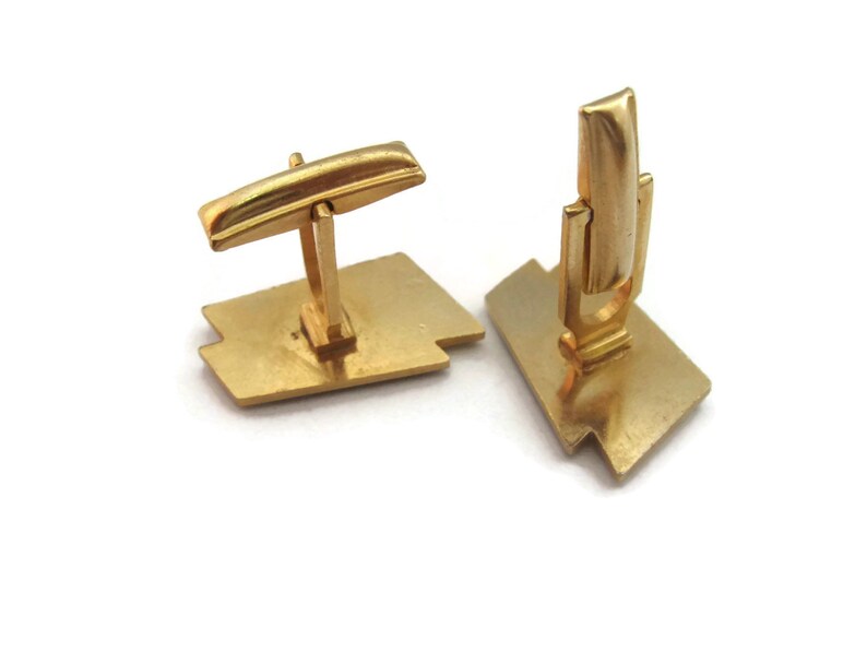 Vintage Cufflinks for Men Art Deco Gold Tone Design
