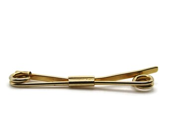 Modernist Tie Clip Tie Bar Men's Jewelry Gold Tone