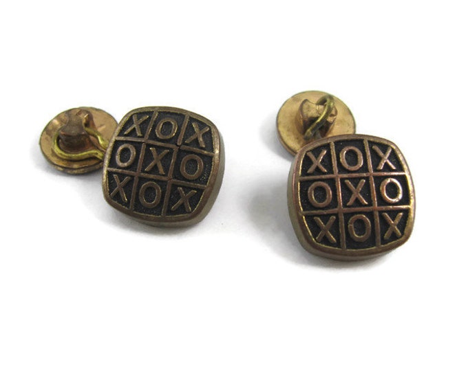 Vintage Cufflinks for Men: Tic Tac Toe X & O
