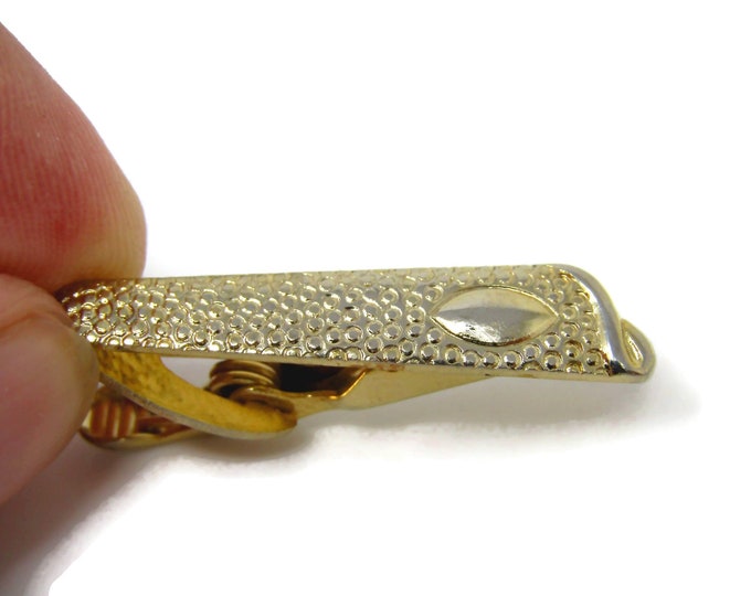 Modernist Tie Clip Men's Vintage Tie Bar Nice Design Gold Tone