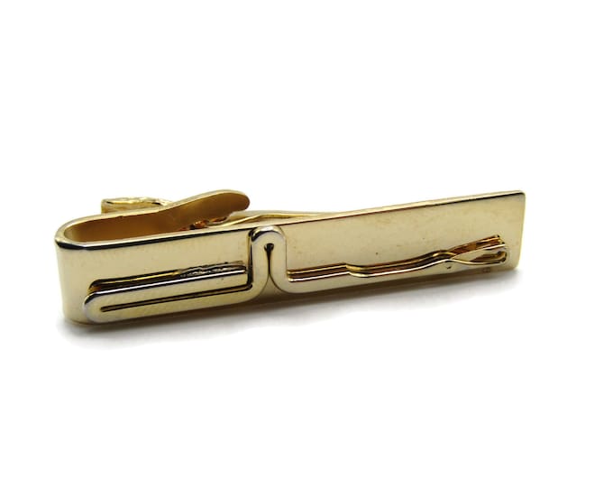 Needle Sewing Hobby Modernist Style Smooth Finish Gold Tone Tie Clip Tie Bar Men's Jewelry