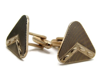 Lined And Patterened Triangle Cuff Links Men's Jewelry