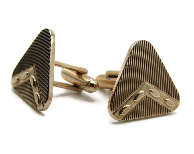 Lined And Patterened Triangle Cuff Links Men's Jewelry