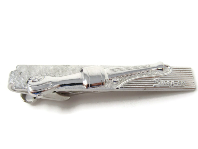 Socket Wrench Snap On Tools Vintage Tie Bar Clip Silver Tone Stand Out w Style Fit In with Class
