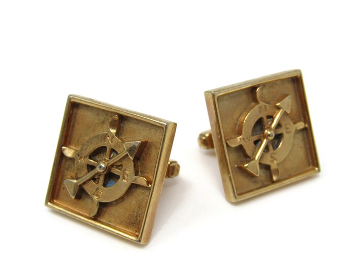 Nautical Theme Compass Cufflinks Vintage Men's Jewelry Nice Quality & Design