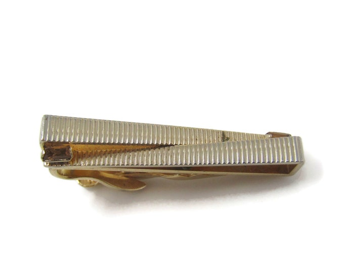 Modernist Design Brown Jewels Tie Clip Tie Bar: Vintage Gold Tone - Stand Out from the Crowd with Class