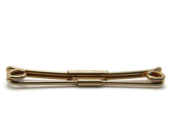 Modernist Tie Clip Tie Bar Men's Jewelry Gold Tone
