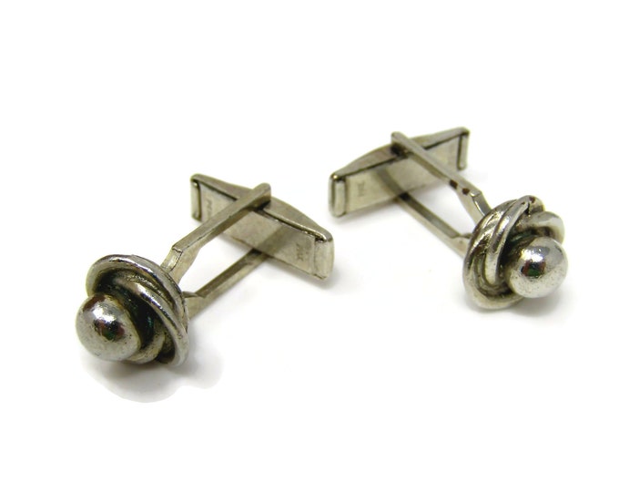 Knot Cufflinks for Men Vintage Silver Tone Nice Design