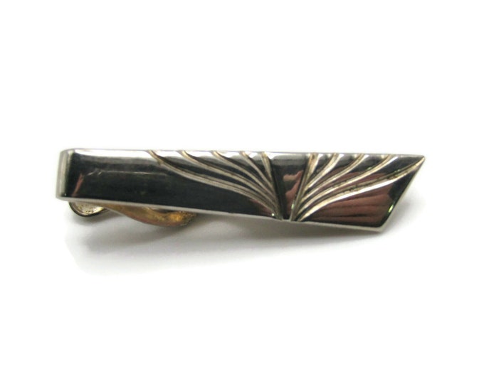 Geometric Lines Gold Tone Tie Bar Tie Clip Men's Jewelry