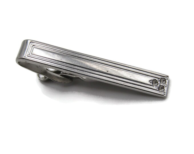Classic Horizontal Pattern Retro Design Silver Tone Tie Clip Tie Bar Men's Jewelry