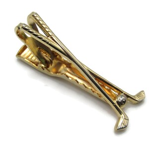 Vintage Golf Club Tie Clip: Gold Tone Golfer Jewelry