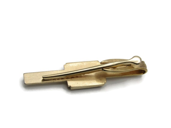 Vintage Gold Tone Tie Clip: GEY Initials Monogram… - image 4