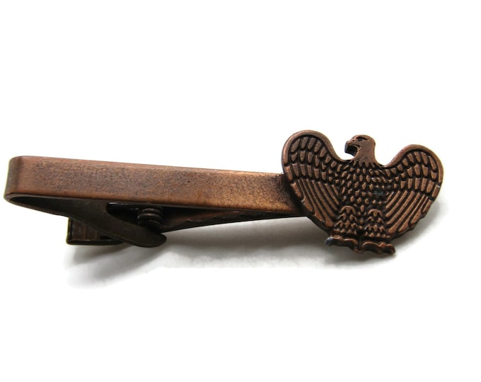 Eagle Front Tie Clip Tie Bar Men's Jewelry Gold Tone