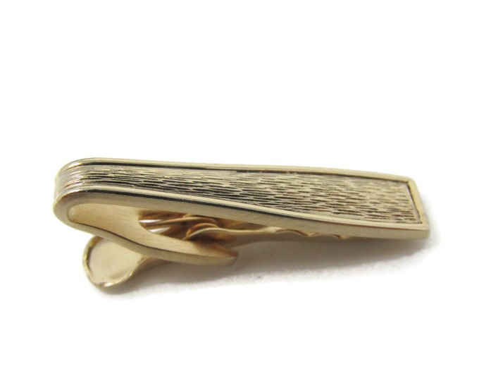 Wood Texture Tie Clip Tie Bar: Vintage Gold Tone- Stand Out from the Crowd with Class