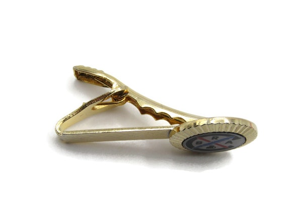 Vintage Gold Tone Tie Bar: BRA Initials Monogram … - image 3