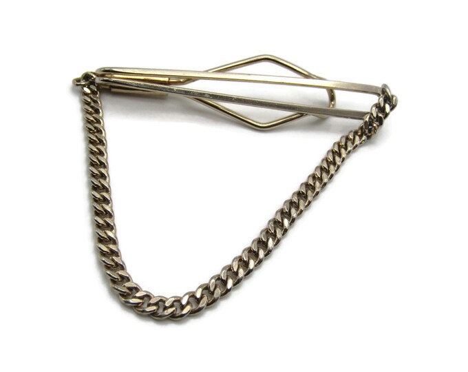Open Body Gold Tone Tie Chain Industrial Tie Bar Tie Clip Men's Jewelry