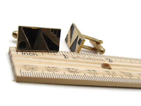 Geometric Shapes Rectangular Cuff Links Men's Jew… - image 4