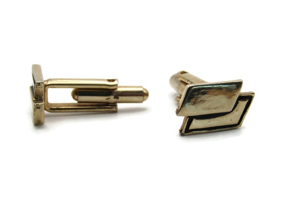 Overlapping Rectangles Cuff Links Men's Jewelry B… - image 1