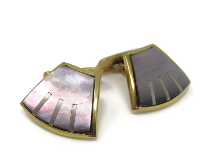 Gorgeous Dark Mother of Pearl Cufflinks for Men's Vintage Men's Jewelry Nice Design