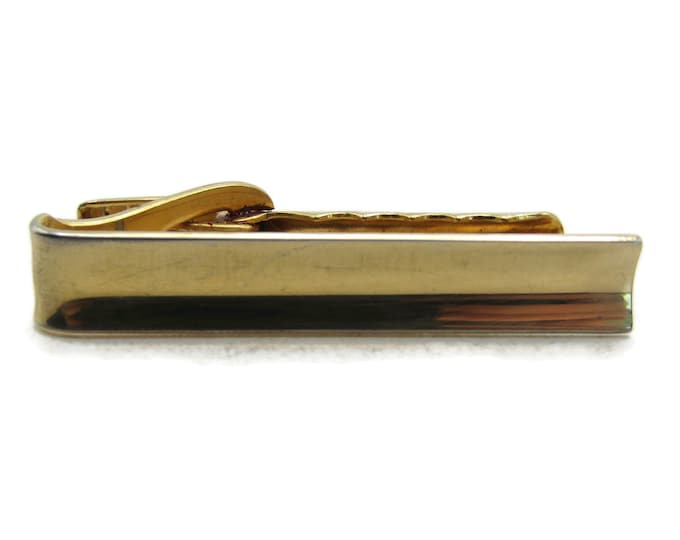 Curved Design Tie Bar Moderist Tie Clip Gold Tone Men's Jewelry