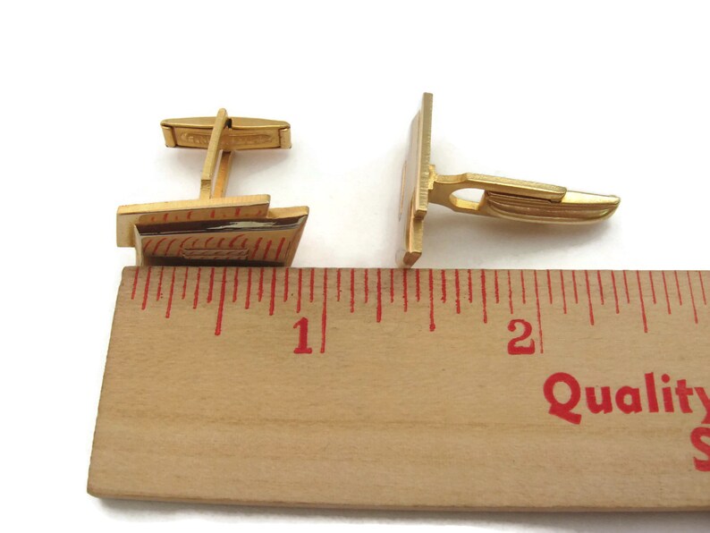 Vintage Cufflinks for Men Art Deco Gold Tone Design