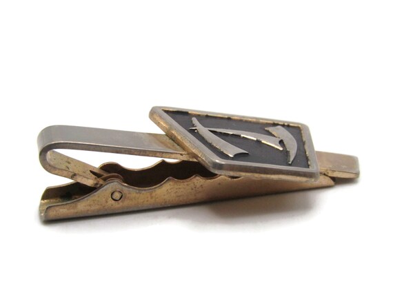 Vintage Initial H Tie Clip: Silver Tone Monogram … - image 2