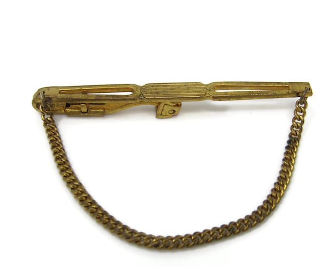 Rare Design Chain Tie Clip Tie Bar: Vintage Gold Tone - Stand Out from the Crowd with Class