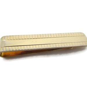 Vintage Tie Clip Tie Bar: Grooved Top & Bottom Excellent Design Nice Quality