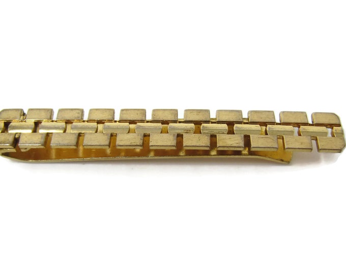 Vintage Tie Clip Tie Bar: Excellent Chain Design Gold Tone