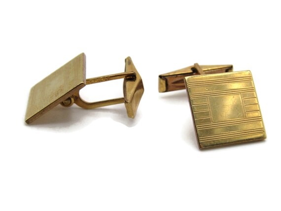 Horizontal Lines And Rectangle Center Square Cuff… - image 1