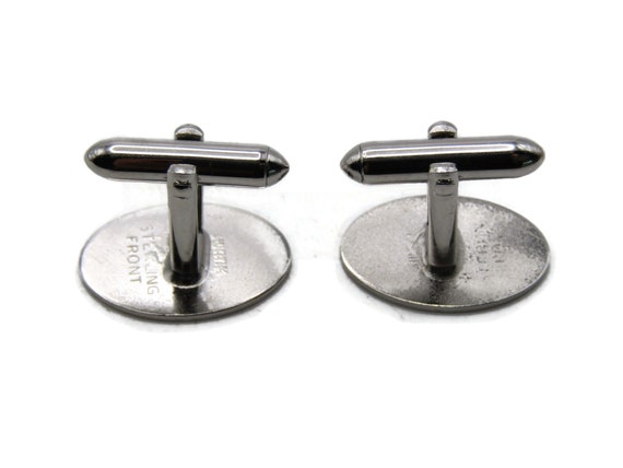 Diagonal Lines Oval Cuff Links Rectangular Men's … - image 3