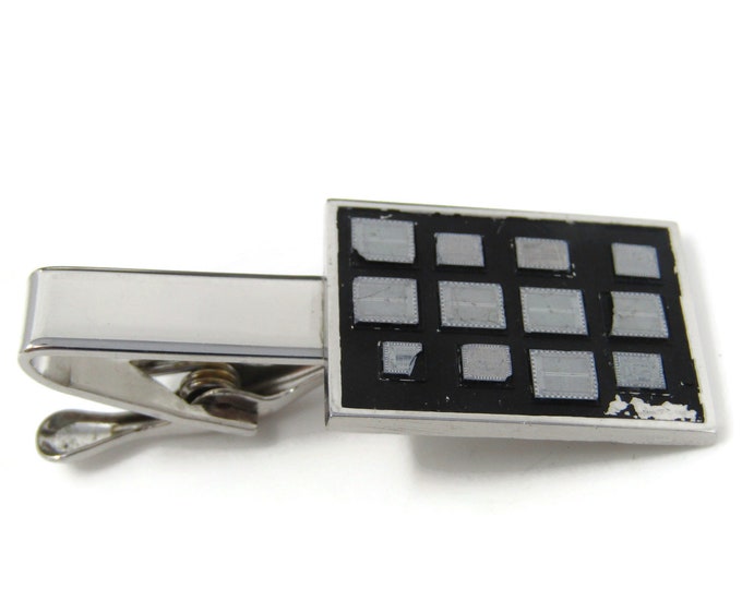 Art Squares Tie Clip Tie Bar: Vintage Silver Tone - Stand Out from the Crowd with Class
