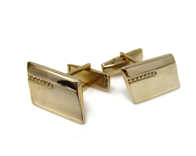 Retro Cufflinks for Men Vintage Gold Tone Dot Lines