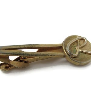 R Letter Initial Tie Clip Bar Gold Tone Vintage Men&#39;s Jewelry Nice Design
