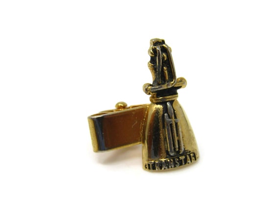 Transtag Men's Tie Clip Vintage Gold Tone Excelle… - image 1
