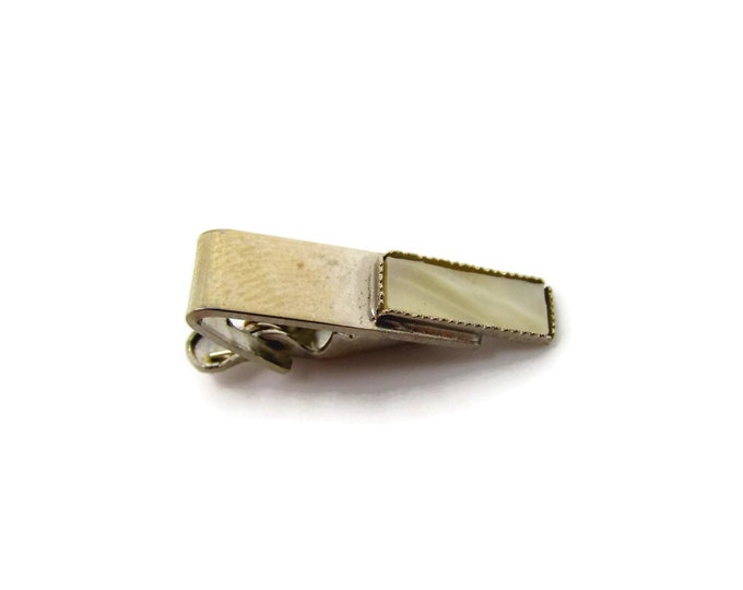 Vintage Tie Clip Tie Bar: Opalescent Accent