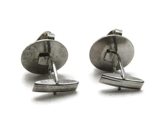 Circle And Folded Leaf Shape Cuff Links Men's Jew… - image 2