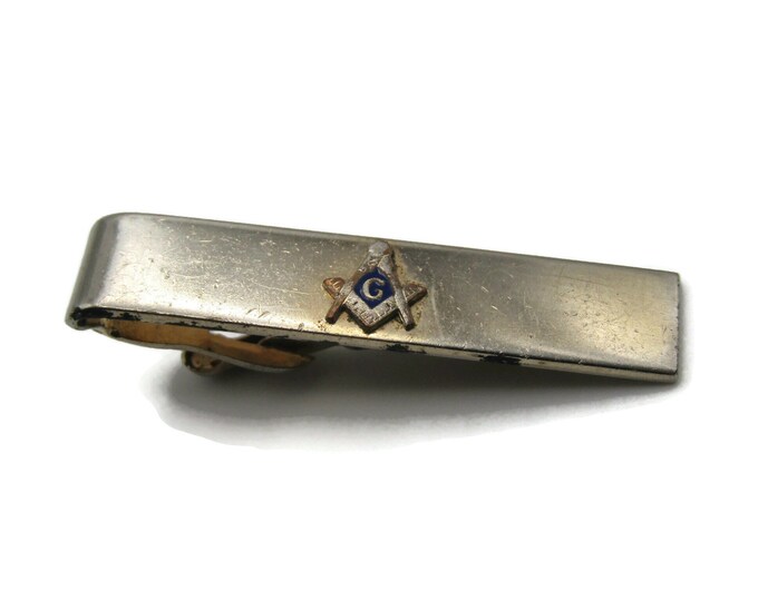 Masonic G Mason Crest Gold Tone Tie Bar Tie Clip Men's Jewelry