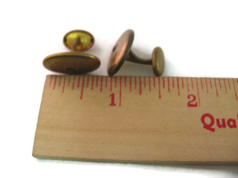 Antique Vintage Cufflinks for Men Clear Jewel Gold Tone Oval Design