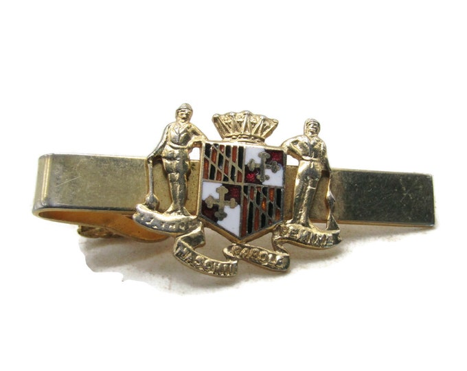 Crest & Crown Tie Clip Tie Bar Men's Jewelry Gold Tone