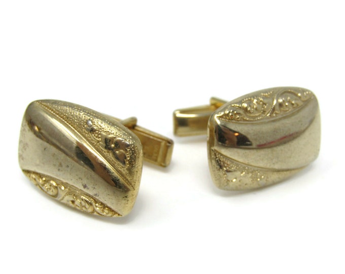 Scrolling Stems Rectangles Cufflinks for Men's Vintage Men's Jewelry Nice Design