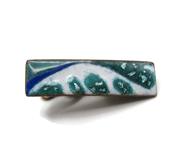 Blue Green White Abstract Painted Art Creative Design Gold Tone Tie Bar Tie Clip Men's Jewelry
