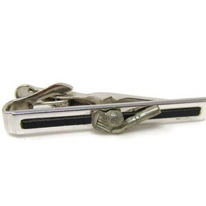 Golf Tie Clip Men&#39;s Vintage Tie Bar Silver Tone & Black