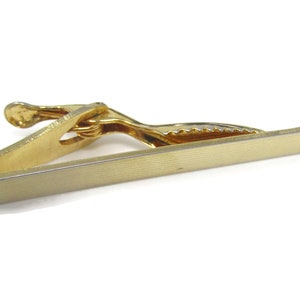 Classic Grooves Tie Clip Tie Bar: Vintage Gold Tone - Stand Out from the Crowd with Class