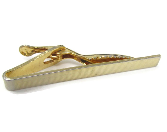 Classic Grooves Tie Clip Tie Bar: Vintage Gold Tone - Stand Out from the Crowd with Class