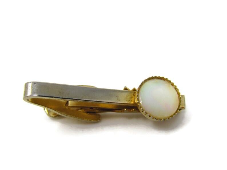 Mother of Pearl Tie Clip Men's Vintage Tie Bar Gold Tone Etsy